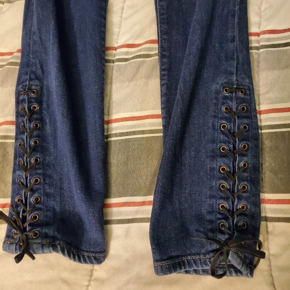 GAP Skinny Jeans with Lace-up Ankles, Size 28